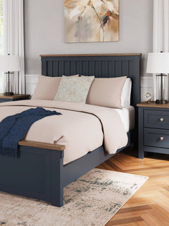 Landocken Brown/Blue Queen Panel Bed - Ornate Home