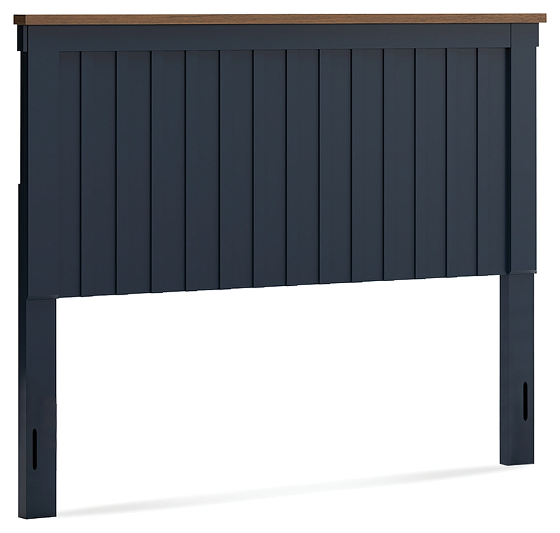 Landocken Brown/Blue Queen Panel Headboard & Dresser & Mirror (Online Special Price) - Ornate Home