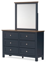 Landocken Brown/Blue Queen Panel Headboard & Dresser & Mirror (Online Special Price) - Ornate Home