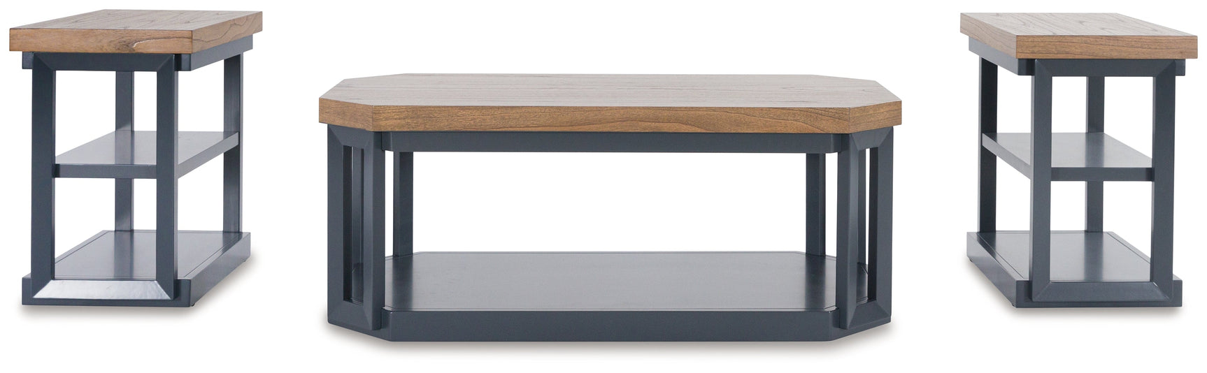 Landocken Brown/Blue Table (Set of 3) (Online Special Price) - Ornate Home