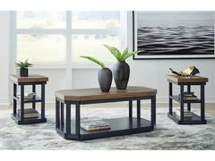 Landocken Brown/Blue Table (Set of 3) - Ornate Home
