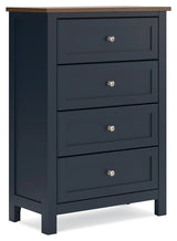 Landocken Brown/Blue Twin Panel Bedroom Set with Chest and Nightstand (Online Special Price) - Ornate Home