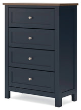 Landocken Brown/Blue Twin Panel Bedroom Set with Chest and Nightstand (Online Special Price) - Ornate Home