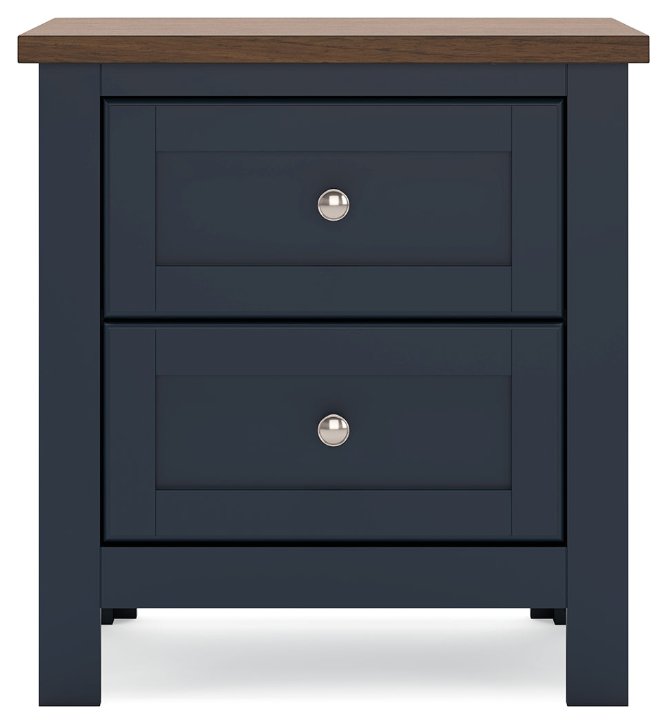 Landocken Brown/Blue Twin Panel Bedroom Set with Chest and Nightstand (Online Special Price) - Ornate Home