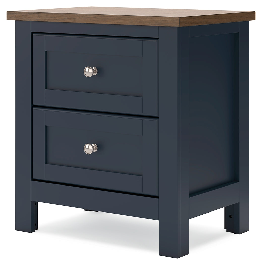 Landocken Brown/Blue Twin Panel Bedroom Set with Chest and Nightstand (Online Special Price) - Ornate Home