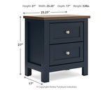 Landocken Brown/Blue Twin Panel Bedroom Set with Chest and Nightstand (Online Special Price) - Ornate Home