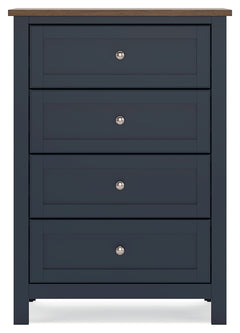 Landocken Brown/Blue Twin Panel Bedroom Set with Chest and Nightstand - Ornate Home