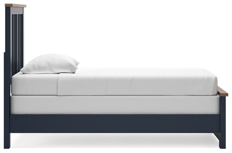 Landocken Brown/Blue Twin Panel Bedroom Set with Chest and Nightstand - Ornate Home