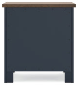 Landocken Brown/Blue Twin Panel Bedroom Set with Chest and Nightstand - Ornate Home