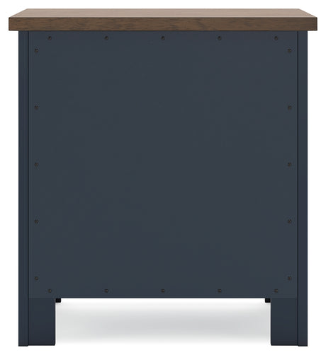 Landocken Brown/Blue Twin Panel Bedroom Set with Chest and Nightstand - Ornate Home