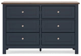 Landocken Brown/Blue Twin Panel Bedroom Set with Dresser, Chest and Nightstand (Online Special Price) - Ornate Home