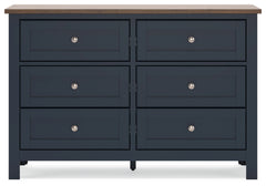 Landocken Brown/Blue Twin Panel Bedroom Set with Dresser, Chest and Nightstand - Ornate Home