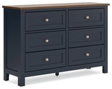 Landocken Brown/Blue Twin Panel Bedroom Set with Dresser, Chest and Nightstand - Ornate Home