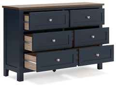 Landocken Brown/Blue Twin Panel Bedroom Set with Dresser, Chest and Nightstand - Ornate Home