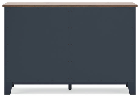 Landocken Brown/Blue Twin Panel Bedroom Set with Dresser, Chest and Nightstand - Ornate Home