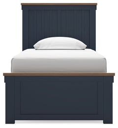 Landocken Brown/Blue Twin Panel Bedroom Set with Dresser, Chest and Nightstand - Ornate Home