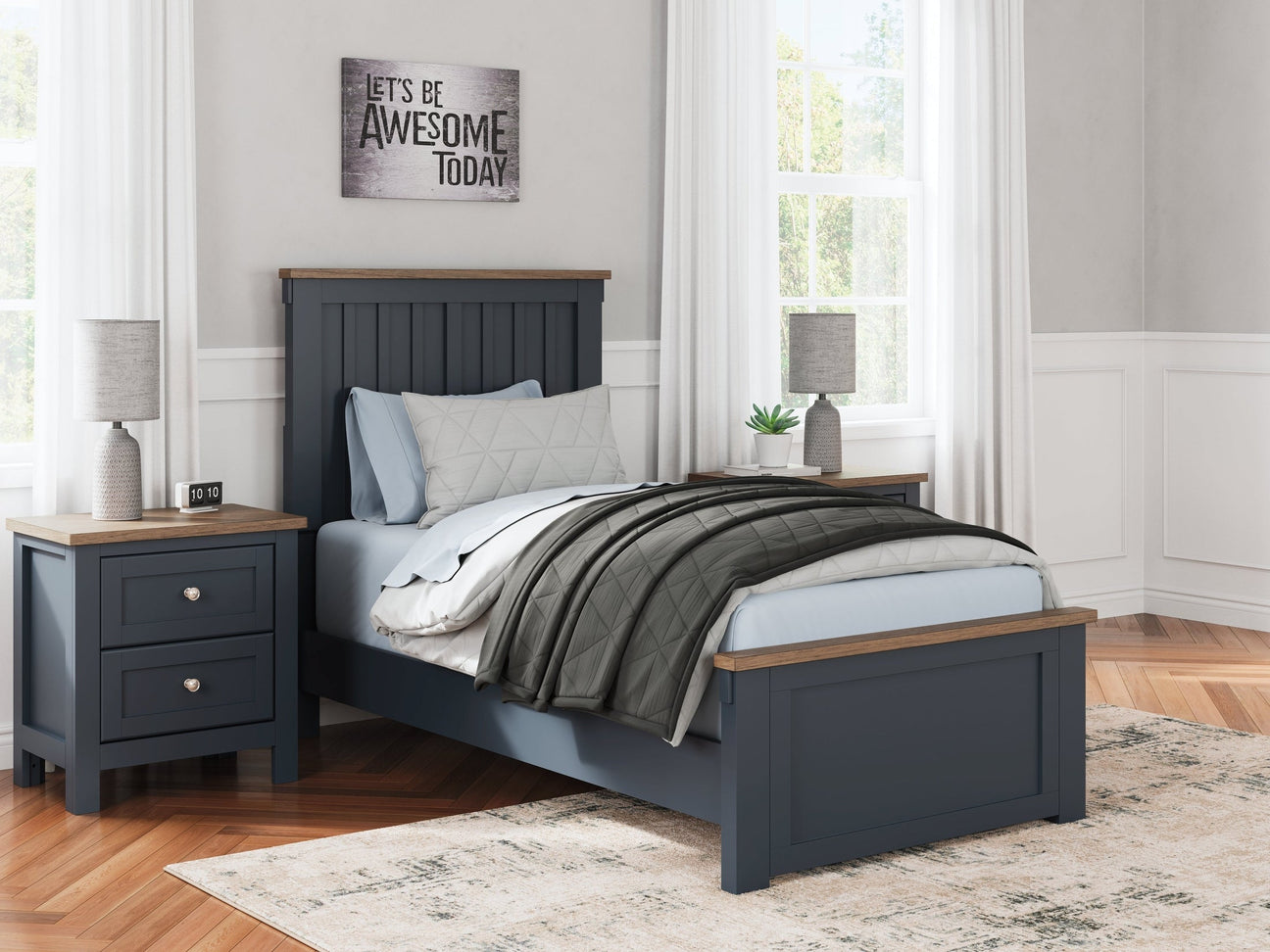Landocken Brown/Blue Twin Panel Youth Bed (Online Special Price) - Ornate Home