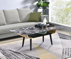 Landon Black Marble 47"W Coffee Table - Ornate Home
