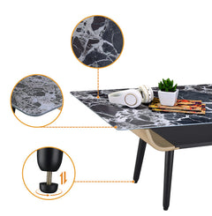 Landon Black Marble 47"W Coffee Table - Ornate Home