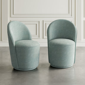 Landon Blue Swivel Dining Chair (Set of 2) - Ornate Home