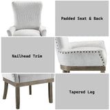 Landon Gray Linen Dining Chair / 1pc - Ornate Home