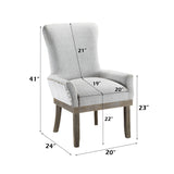 Landon Gray Linen Dining Chair / 1pc - Ornate Home