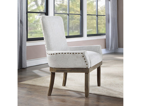 Landon Gray Linen Dining Chair / 1pc - Ornate Home