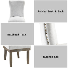 Landon Gray Linen Side Chair / 2pc - Ornate Home