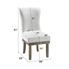 Landon Gray Linen Side Chair / 2pc - Ornate Home