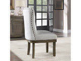 Landon Gray Linen Side Chair / 2pc - Ornate Home