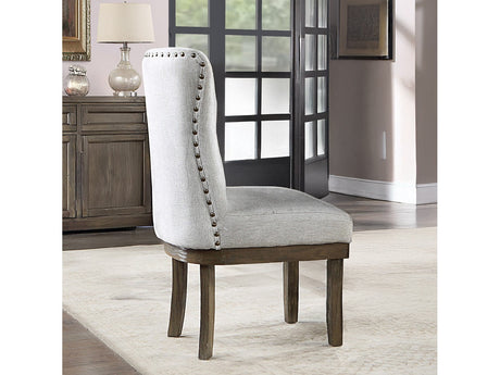 Landon Gray Linen Side Chair / 2pc - Ornate Home