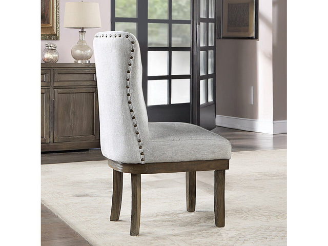 Landon Gray Linen Side Chair / 2pc - Ornate Home
