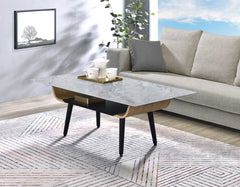 Landon Gray Marble 47"W Coffee Table - Ornate Home