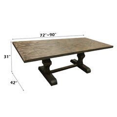Landon Salvage Brown Dining Table w/ 1 x18" Removable Extension Leaf - Ornate Home