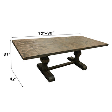 Landon Salvage Brown Dining Table w/ 1 x18" Removable Extension Leaf - Ornate Home