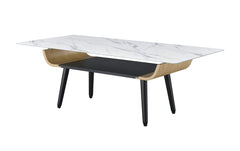 Landon White Marble 47"W Coffee Table - Ornate Home
