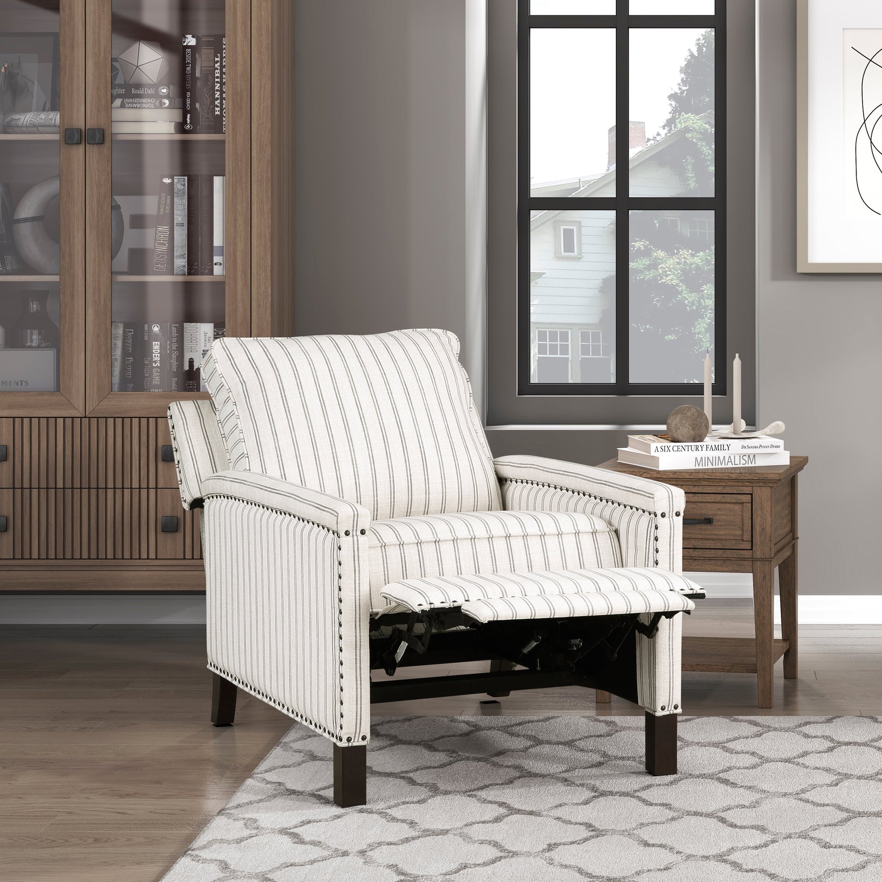 Landrum Beige/Gray Reclining Chair - Ornate Home