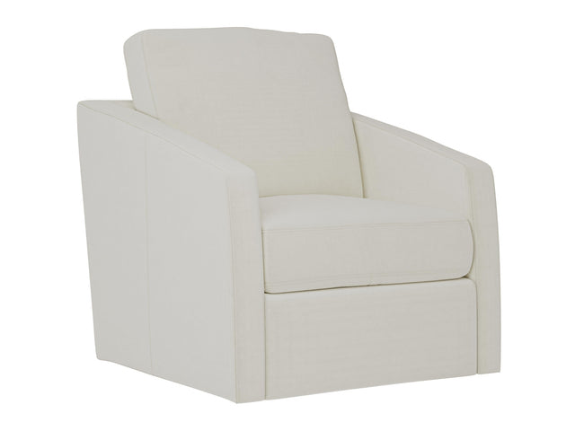 Landry Beige Leather Swivel Chair - Ornate Home