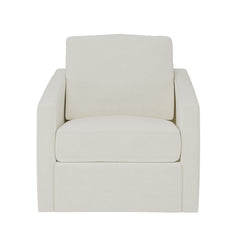 Landry Beige Leather Swivel Chair - Ornate Home