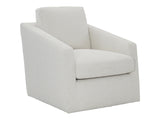 Landry White/Cream Fabric Swivel Chair - Ornate Home