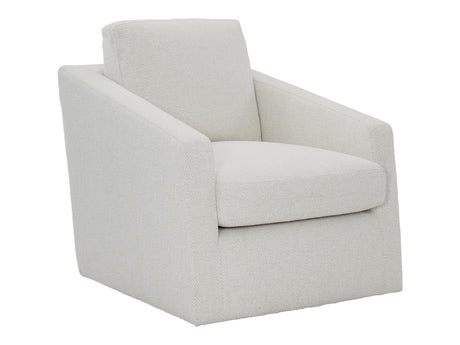 Landry White/Cream Fabric Swivel Chair - Ornate Home