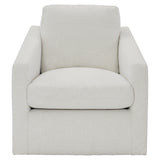 Landry White/Cream Fabric Swivel Chair - Ornate Home
