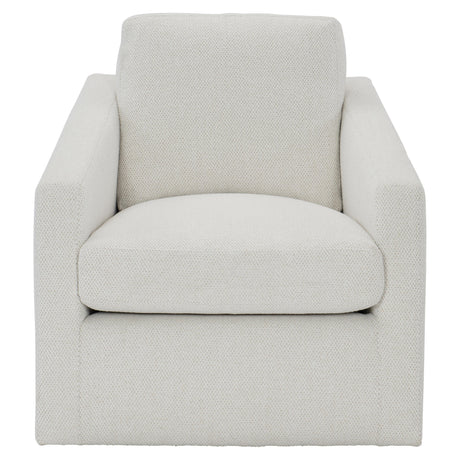 Landry White/Cream Fabric Swivel Chair - Ornate Home