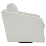 Landry White/Cream Fabric Swivel Chair - Ornate Home