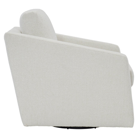 Landry White/Cream Fabric Swivel Chair - Ornate Home