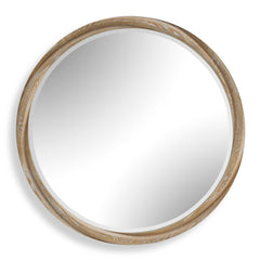 Landry Woodtone Round Light Wood Mirror - Ornate Home