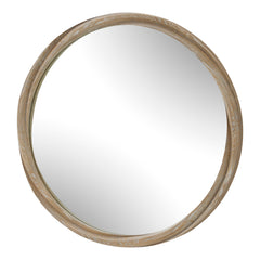 Landry Woodtone Round Light Wood Mirror - Ornate Home
