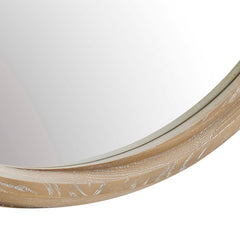 Landry Woodtone Round Light Wood Mirror - Ornate Home
