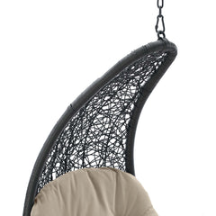 Landscape Light Gray/Beige Hanging Chaise Lounge Outdoor Patio Swing Chair - 67x30.5" - Ornate Home