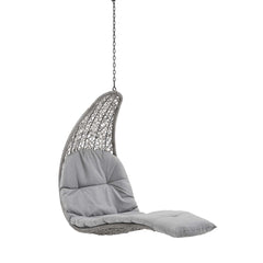 Landscape Light Gray/Gray Hanging Chaise Lounge Outdoor Patio Swing Chair - 67x30.5" - Ornate Home